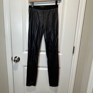 Marc Cain Black Faux Leather Leggings Pants Stretch Slim Fit Size N1